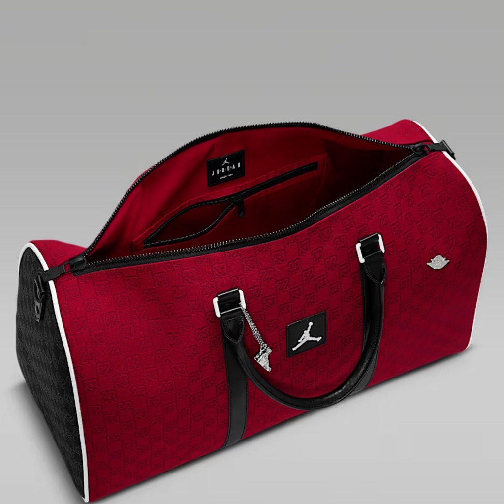 New Authentic Jordan Luxury Duffle Bag Luggage Travel Vacation 40l Chain Red Bl